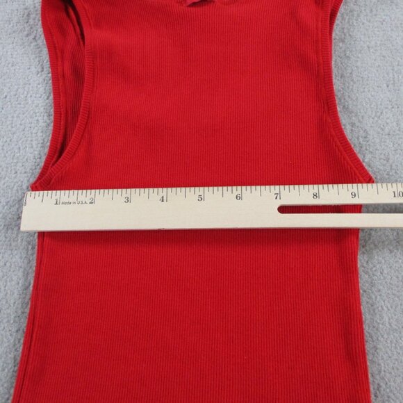 SKIMS Cotton Rib Tank Top Womens Small Cranberry Red Ribbed Strappy Sleeve NWT - Picture 5 of 7